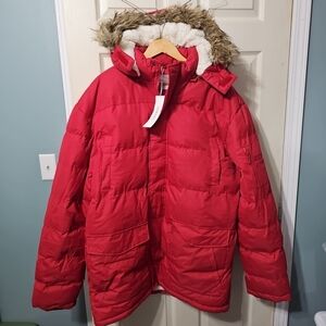 JAWERU Winter Parka Water Resistant Thick Removable Faux-Fur Hood Unisex XXL NEW